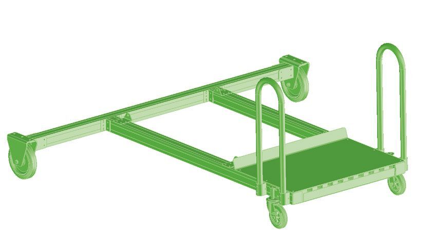 ZARGES Pflichtmodul Fahrwerk Z600, ausgefahren 2350 x 200 mm Produktbild ZARGES Pflichtmodul Fahrwerk Z600, ausgefahren 2350 x 200 mm bild 2