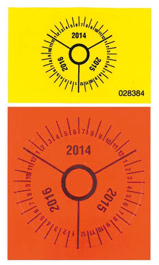Zarges Prüfplakette Rot Produktbild Zarges Prüfplakette Rot