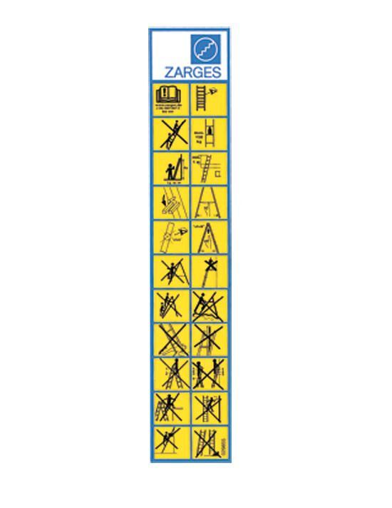 Zarges Hinweisschild für Leitern und Tri Zarges Hinweisschild für Leitern und Tritte