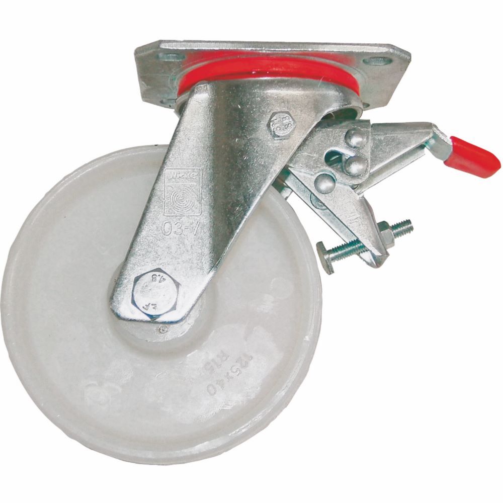 Zarges Lenkrolle mit Festeller 125 mm Durchmesser für Arbeitsbühnen Produktbild Zarges Lenkrolle mit Festeller 125 mm Durchmesser für Arbeitsbühnen