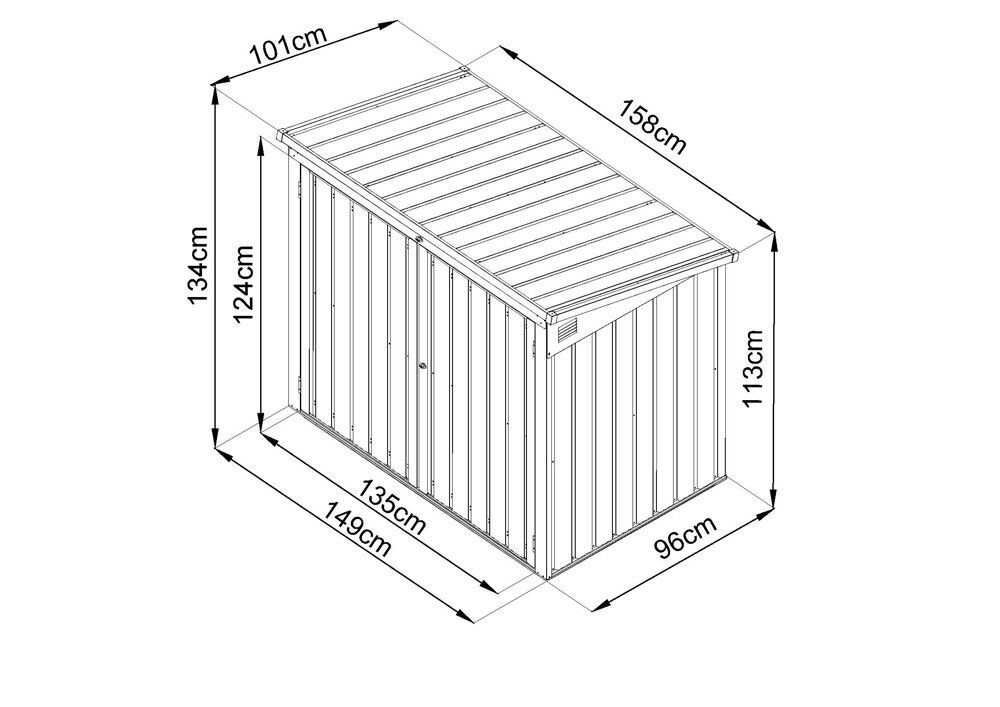 Zipper Metall Mülltonnen Box 2 x 240 Liter mit Deckel Produktbild Zipper Metall Mülltonnen Box 2 x 240 Liter mit Deckel bild 5